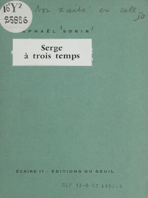 cover image of Serge à trois temps